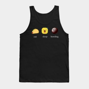 Eat sleep bowling repeat emoji emoticons graphic Tank Top